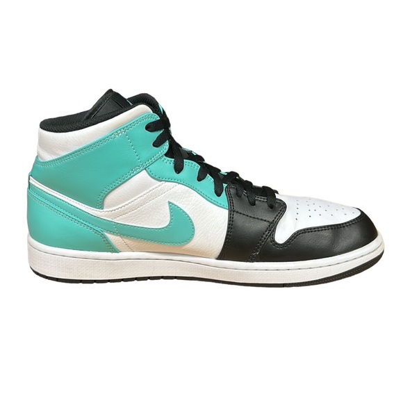 Nike Air Jordan 1 Mid White Tropical Twist Aqua Black #554724-132 Men's Size 13 - Picture 10 of 12